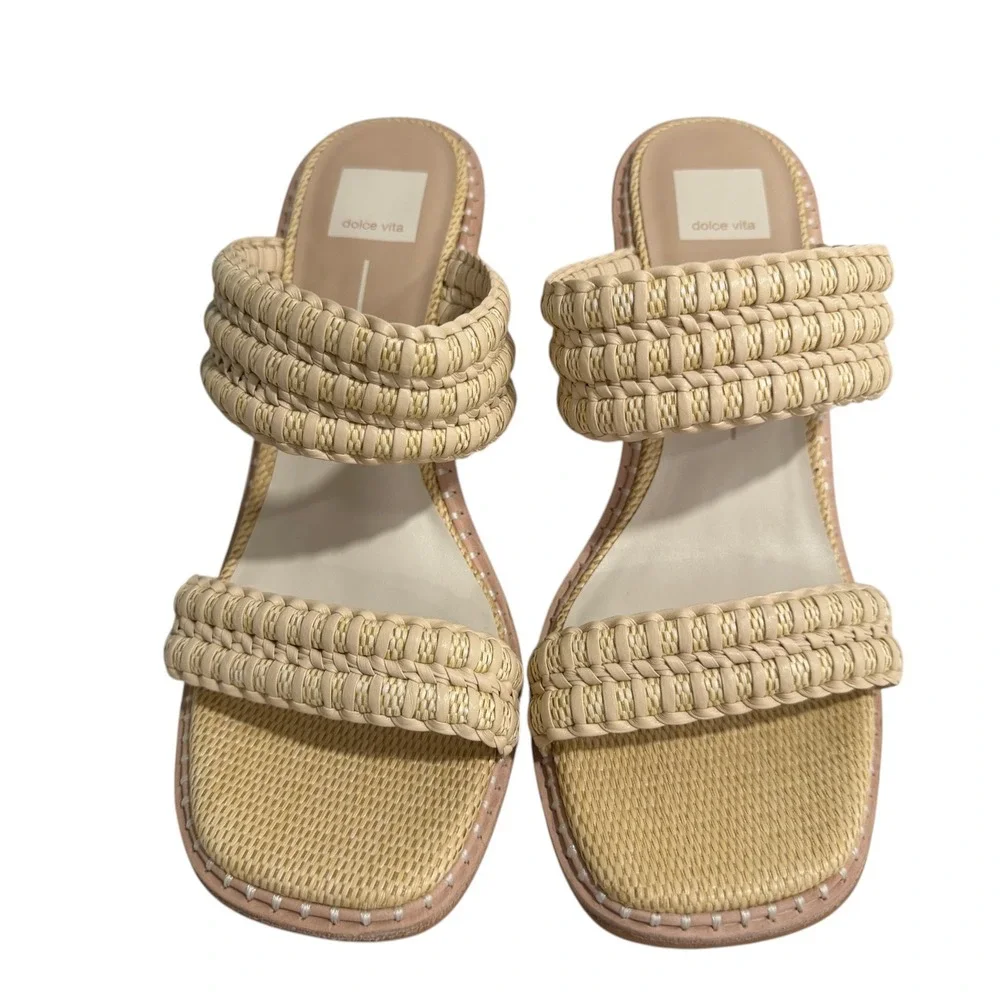 Dolce Vita Raffia Woven‎ Platform Wedge Sandals Coastal Resort Vacation Size 10